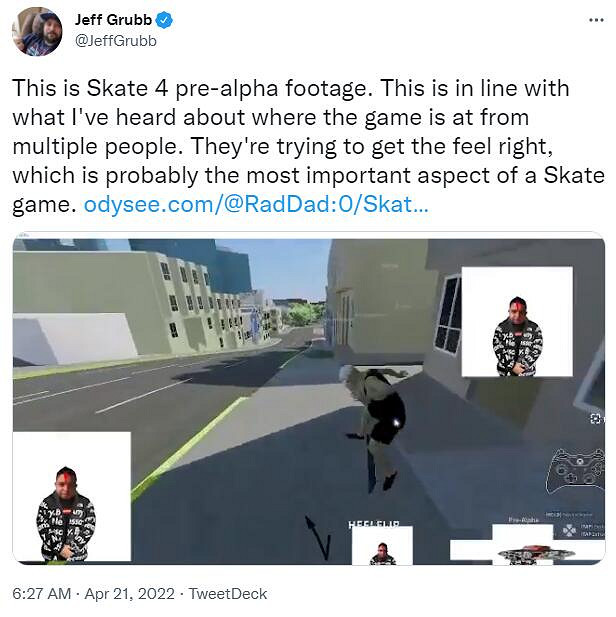 EA滑板遊戲新作《極速滑行4》Pre-alpha試玩展示泄露