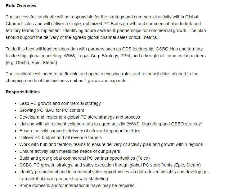 正式向PC市場進軍？索尼正在招聘PC端戰略高級主管！