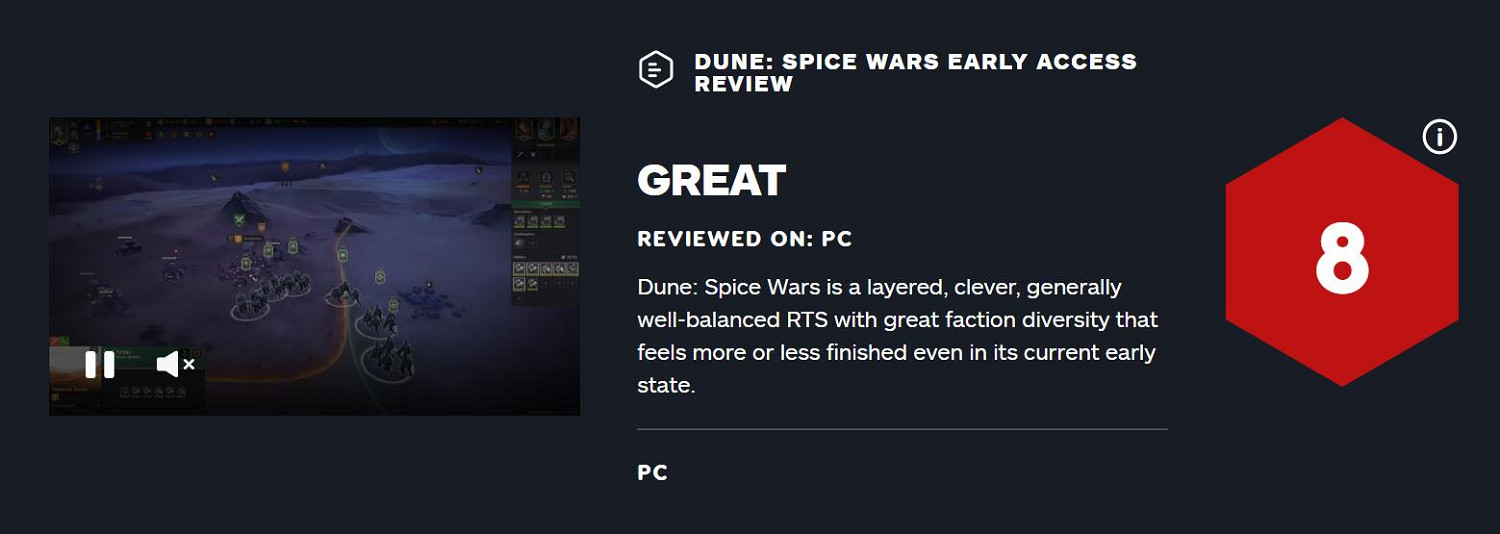 《沙丘：香料戰爭》IGN評8分：設計很棒內容夠完善！