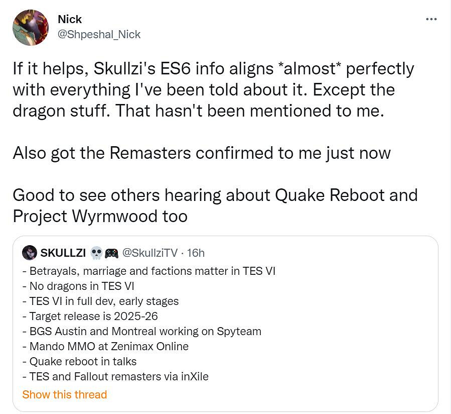 傳《上古卷軸6》已進入全面開發階段 含婚姻/背叛機制