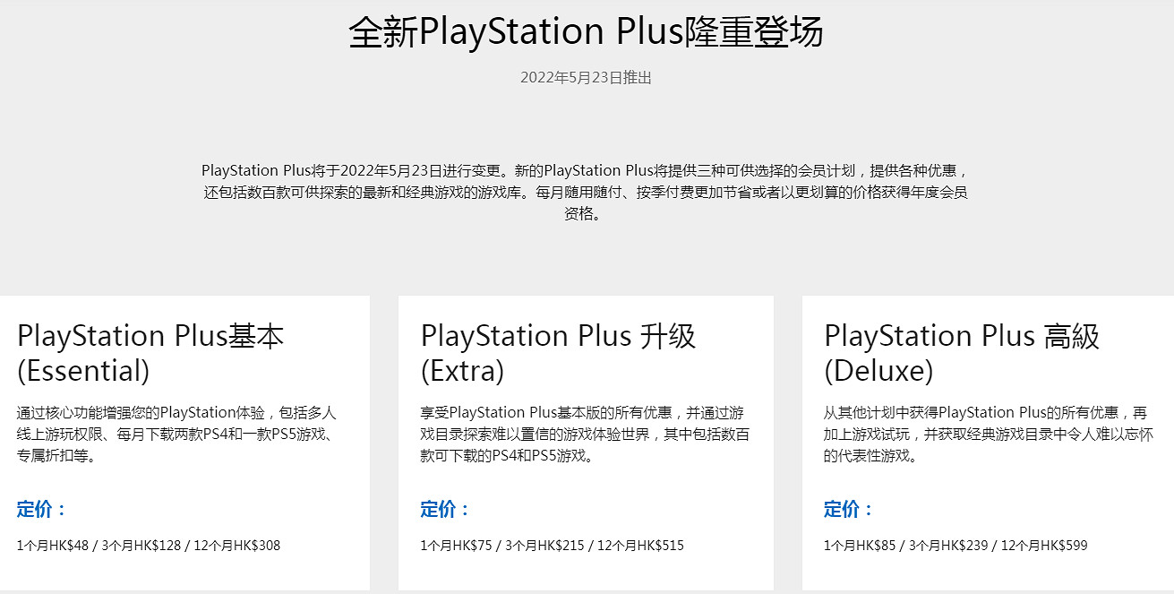 索尼解答PS Plus新訂閱會員升級問題：可按比例補差價