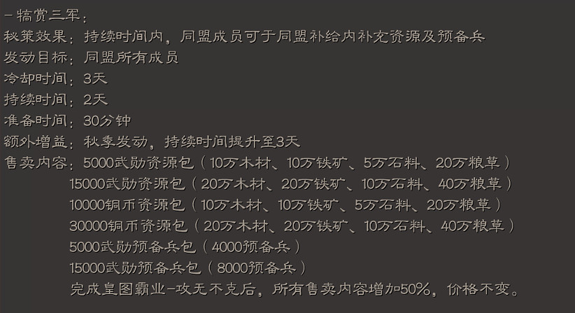 《三國志戰略版》犒賞三軍秘策介紹 犒賞三軍秘策用法 《三國志戰略版》犒賞三軍秘策介紹 犒賞三軍秘策用法