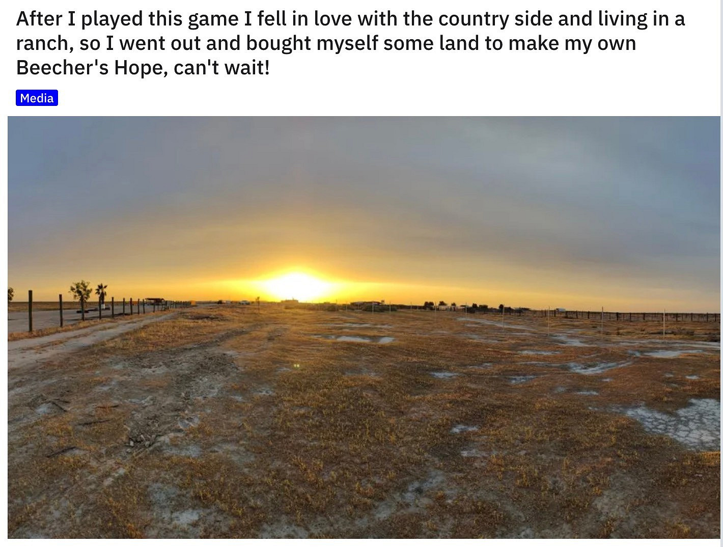 《荒野大鏢客2》粉絲玩家太愛遊戲 買下一塊地建牧場