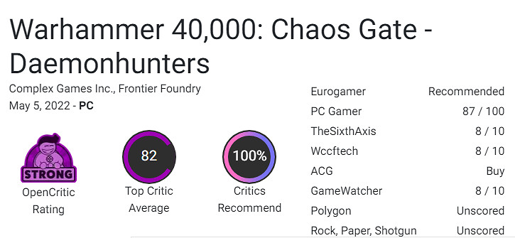 好評!《戰鎚40K混沌之門惡魔獵人》遊戲媒體評分解禁 好評!《戰鎚40K混沌之門惡魔獵人》遊戲媒體評分解禁