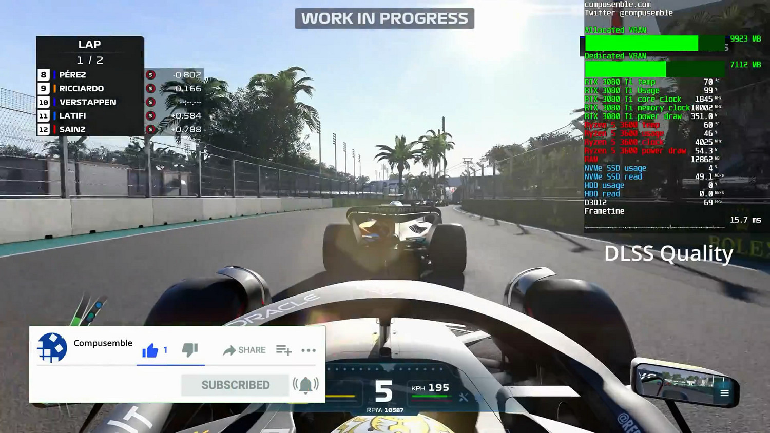 3080Ti《F1 2022》最強展示：最高畫質/光追全開/4K