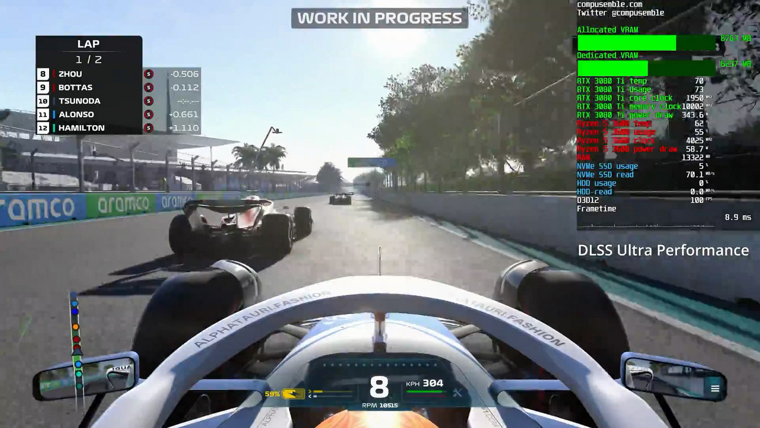 3080Ti《F1 2022》最強展示：最高畫質/光追全開/4K