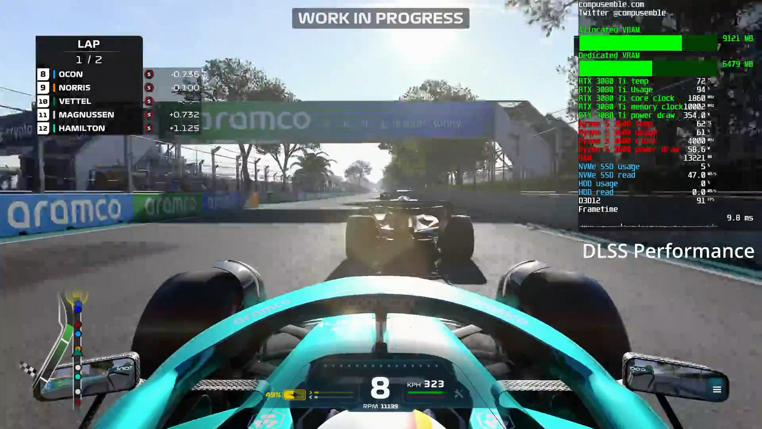 3080Ti《F1 2022》最強展示：最高畫質/光追全開/4K