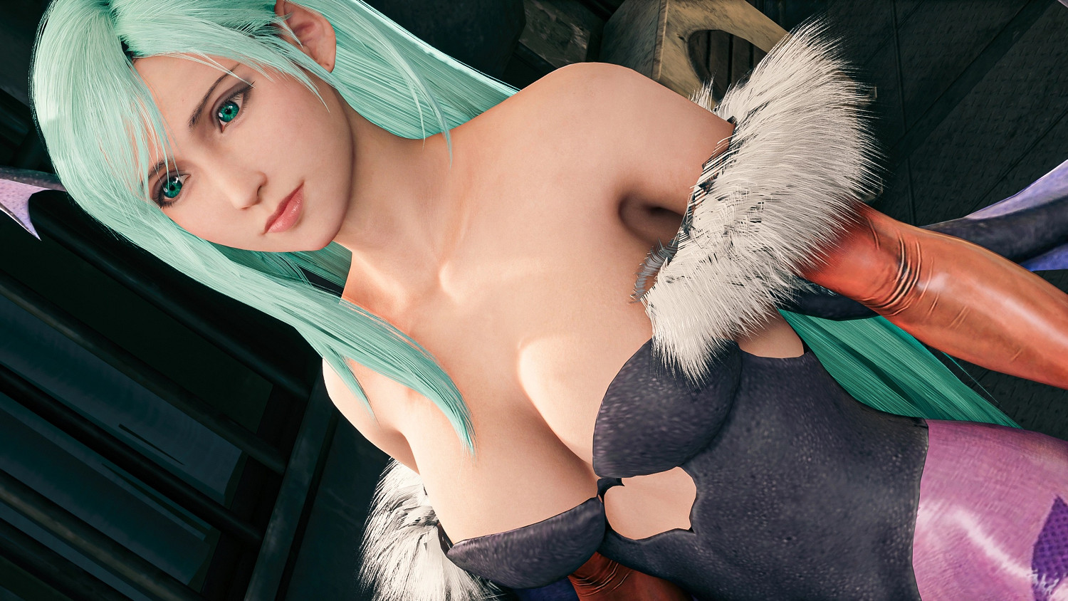 榨乾我吧！《FF7 Re》MOD 蒂法cos “魅魔 莫莉卡”