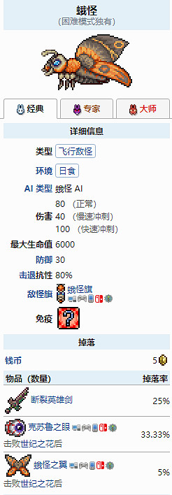《泰拉瑞亞》1.4日食蛾怪出現條件是什麽?1.4日食蛾怪出現條件 《泰拉瑞亞》1.4日食蛾怪出現條件是什麽?1.4日食蛾怪出現條件
