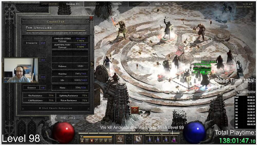 爆肝138小時!《暗黑2獄火重生》第1賽季天梯滿級玩家！