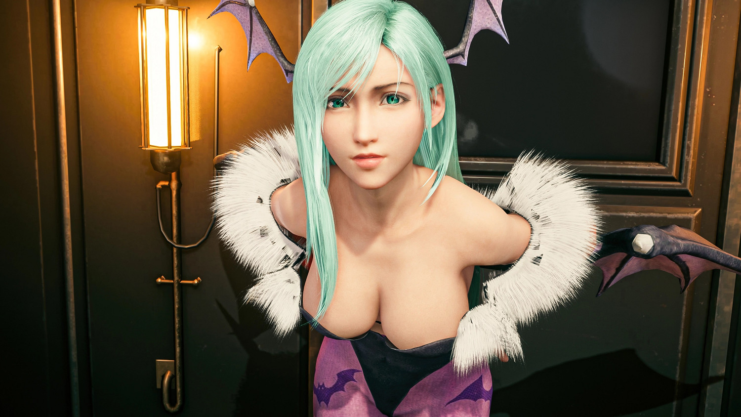 榨乾我吧！《FF7 Re》MOD 蒂法cos “魅魔 莫莉卡”