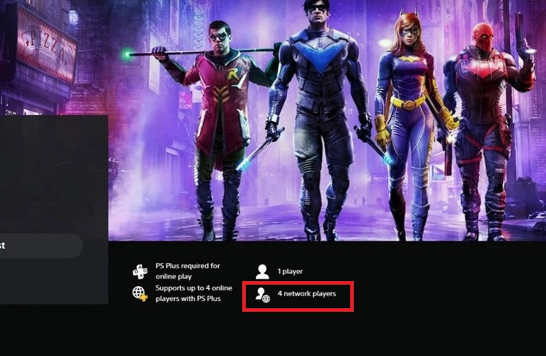 PSN商店頁面顯示 DC動作遊戲《高譚騎士》可4人連線！