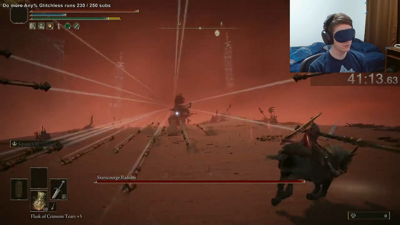 變態挑戰!大神蒙眼擊敗《艾爾登法環》碎星將軍拉塔恩 變態挑戰!大神蒙眼擊敗《艾爾登法環》碎星將軍拉塔恩