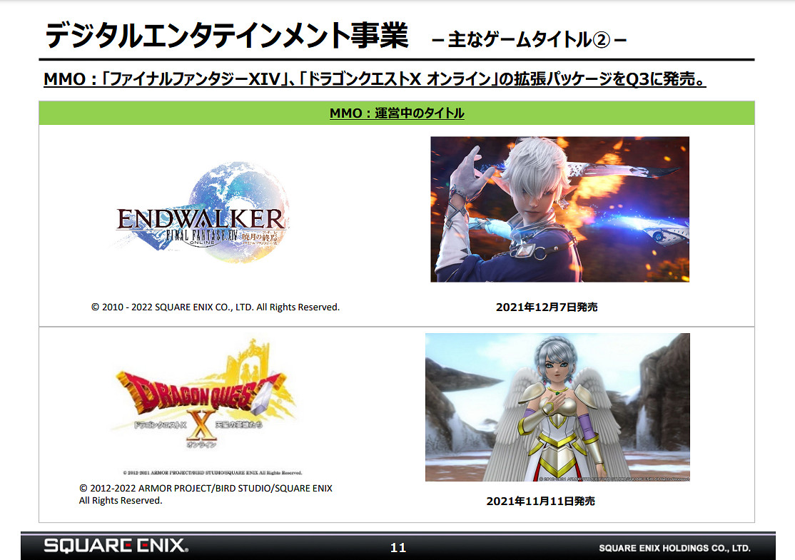 SquareEnix財報公開：網遊增長喜人 單機不如上財年