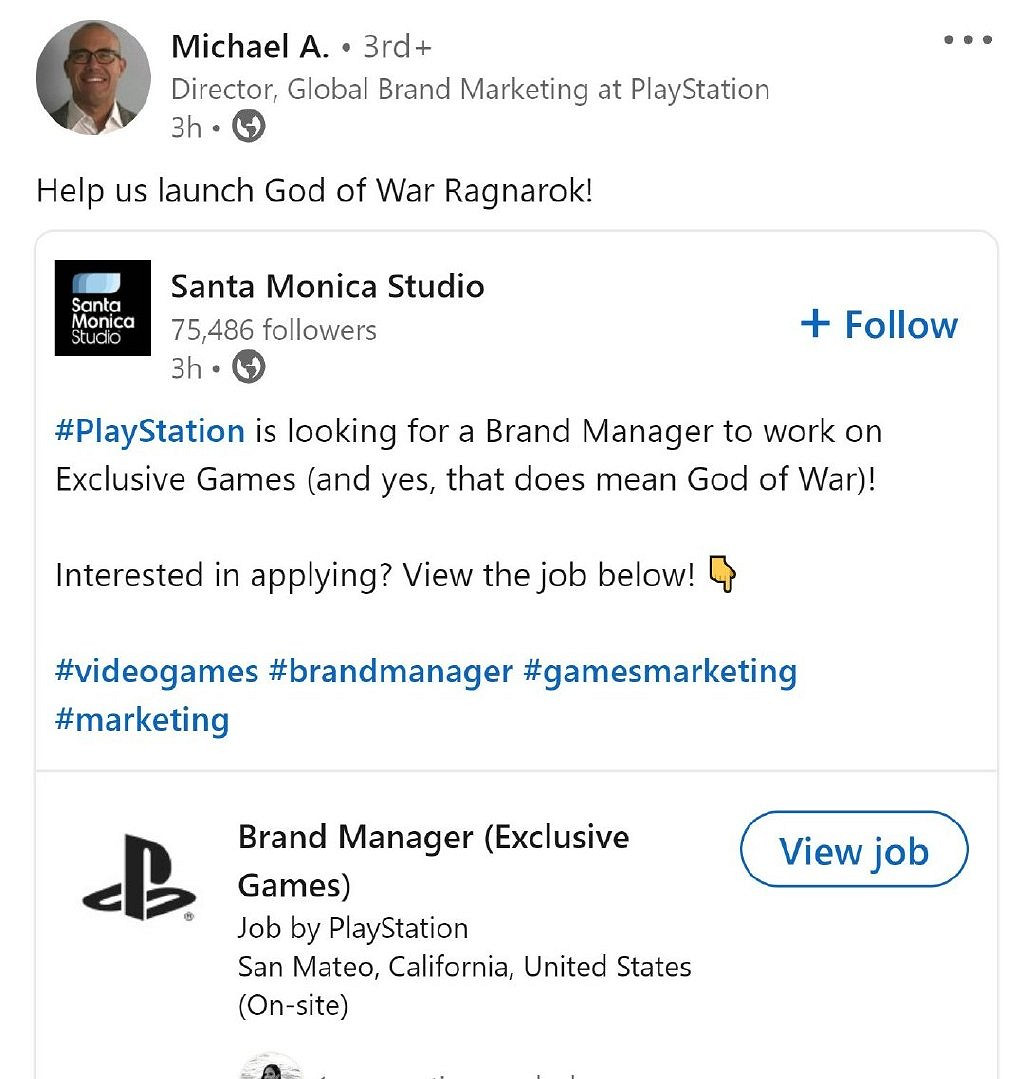 《戰神5諸神黃昏》或即將宣發？聖莫妮卡招聘營銷主管