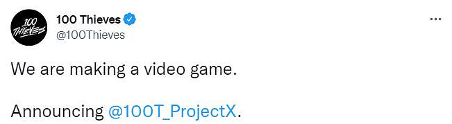 北美電競戰隊100T宣布進軍遊戲開發領域 新作代號《Project X》