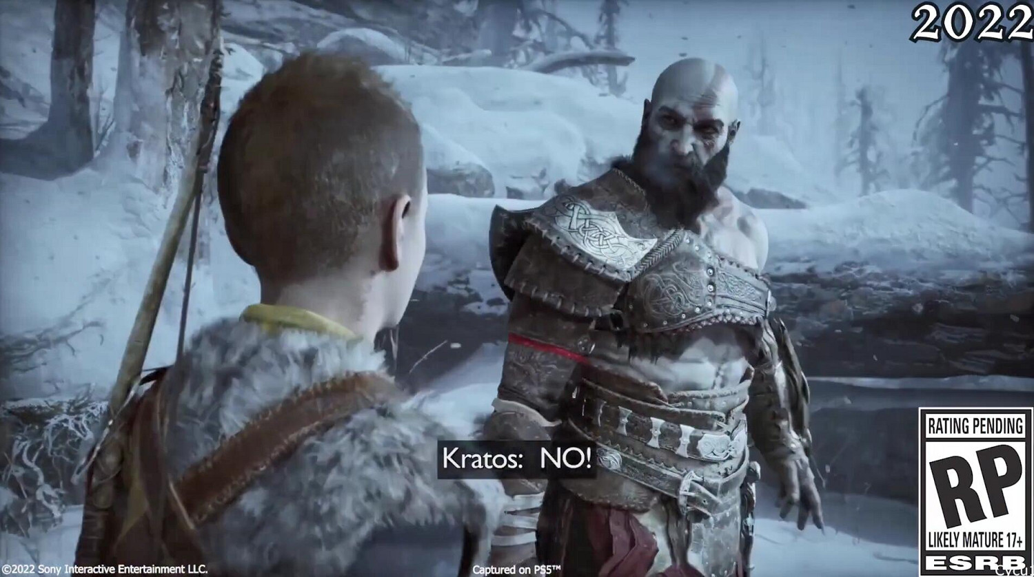 《戰神5》2022與2021音畫效果對比 阿特柔斯換演員了?