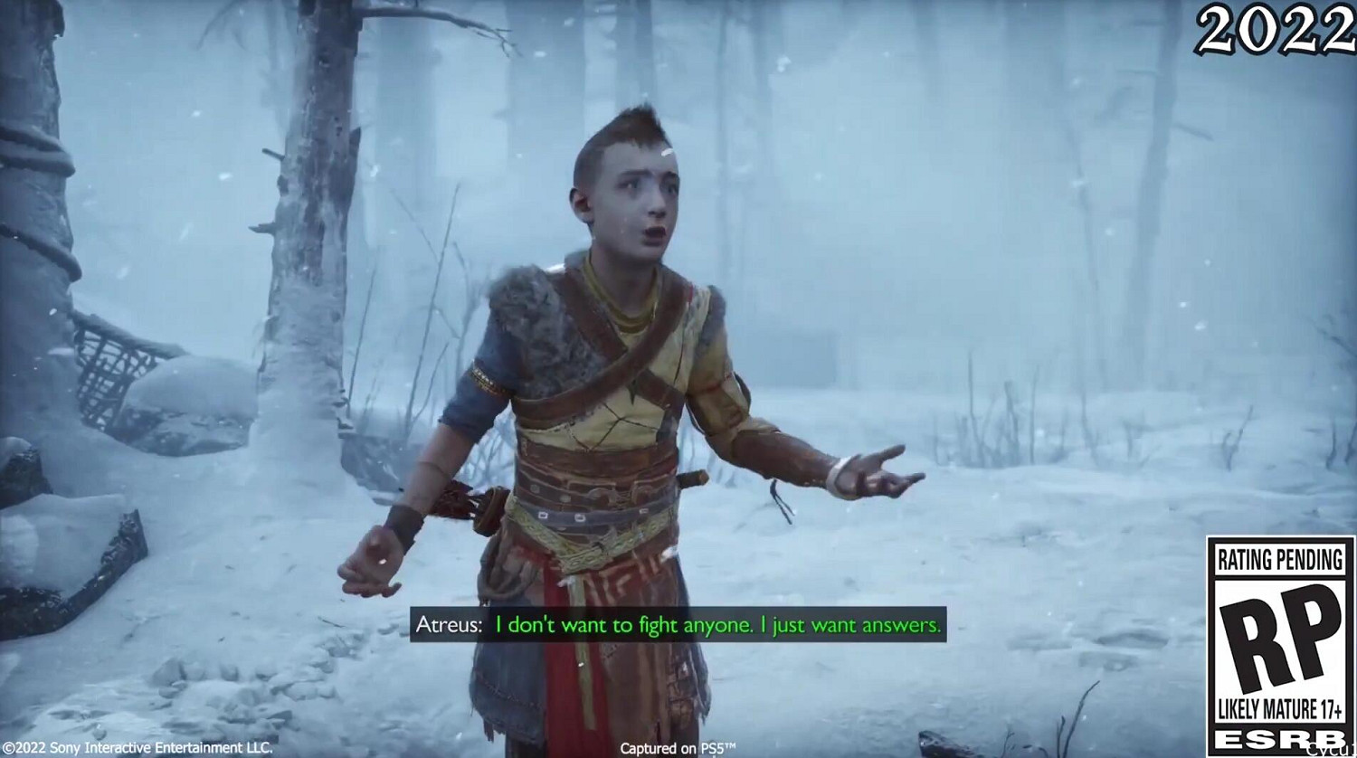 《戰神5》2022與2021音畫效果對比 阿特柔斯換演員了?