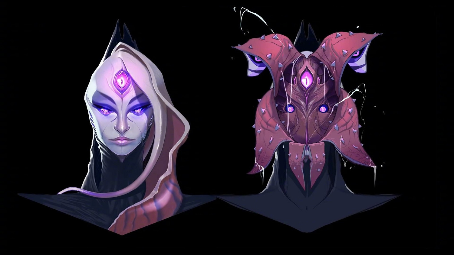 畫面略重口！《英雄聯盟》虛空女皇卑爾維斯設計稿公布