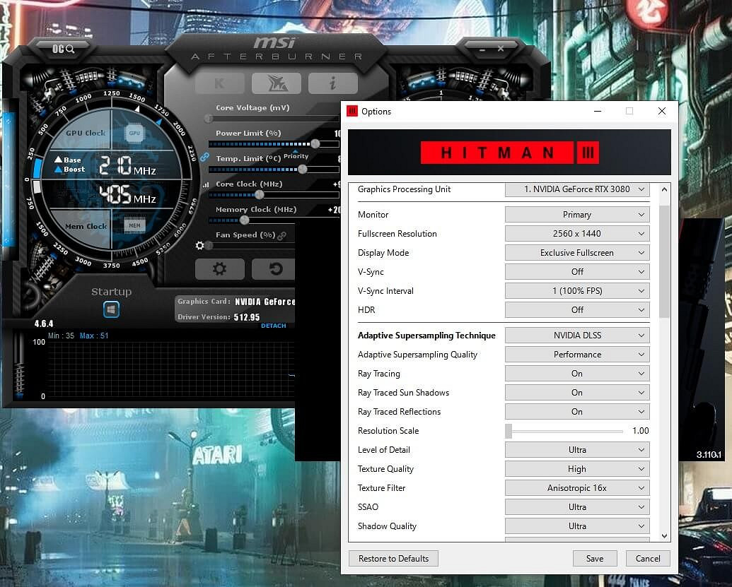 《殺手3》PC版光追太吃性能！3080開DLSS也不流暢