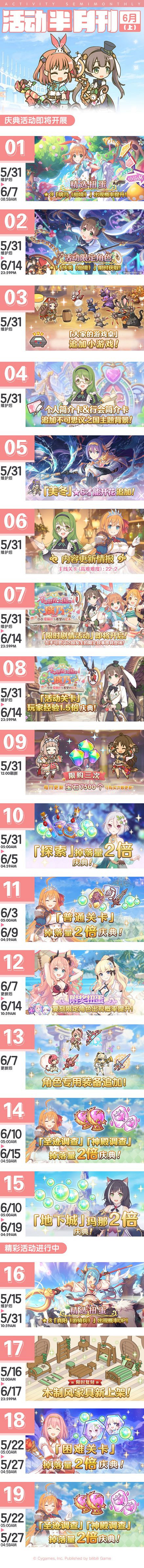 《公主連結》六月上旬常規活動預告 6月活動開展時間 《公主連結》六月上旬常規活動預告 6月活動開展時間