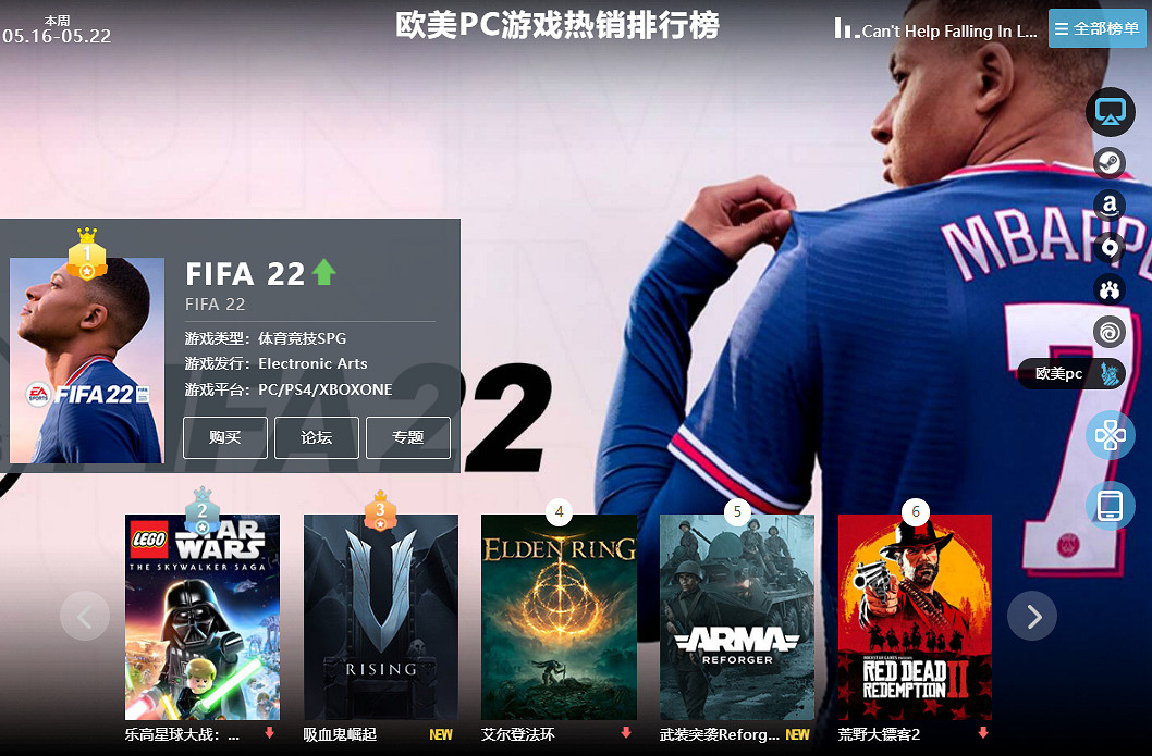 05.16-05.22全球遊戲銷量榜:《吸血鬼崛起》一騎絕塵 05.16-05.22全球遊戲銷量榜:《吸血鬼崛起》一騎絕塵