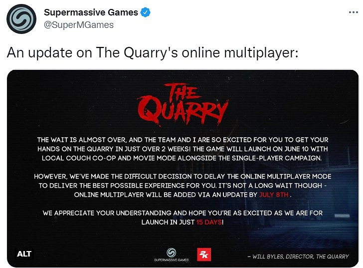 恐怖遊戲《採石場驚魂》多人模式延期至7月8號推出 恐怖遊戲《採石場驚魂》多人模式延期至7月8號推出