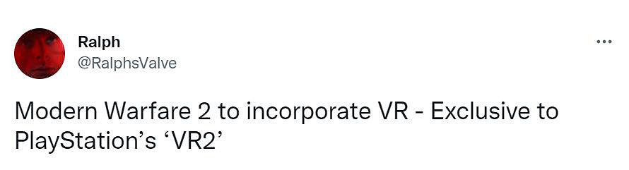 爆料稱《COD現代戰爭2》將推出PS主機獨占VR模式！