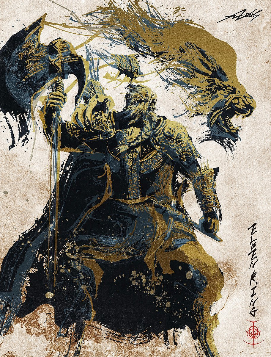 氣勢磅礴力透紙背 《艾爾登法環》水墨風藝術同人作畫