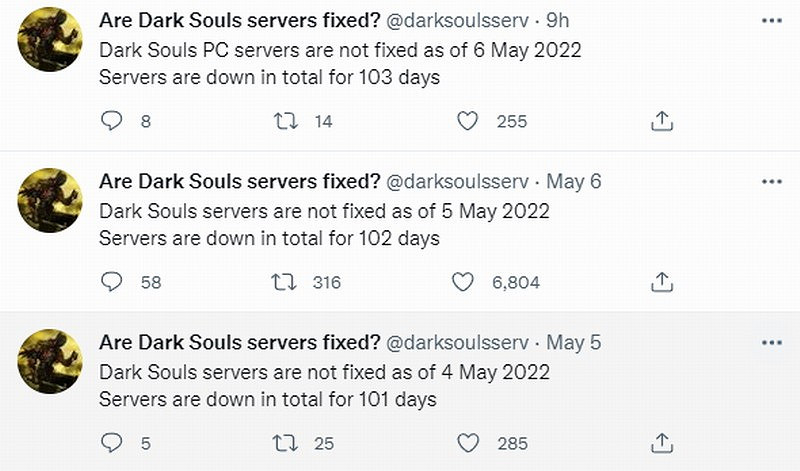 《黑魂》三部曲PC版伺服器宕機103天 萬代仍未恢復 《黑魂》三部曲PC版伺服器宕機103天 萬代仍未恢復