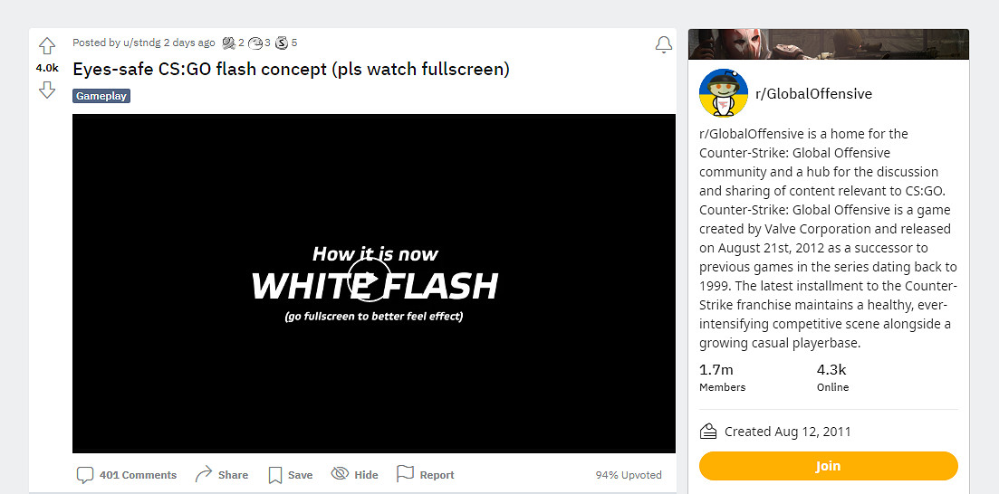 避免影響癲癇患者 《CS：GO》玩家提議改進閃光彈