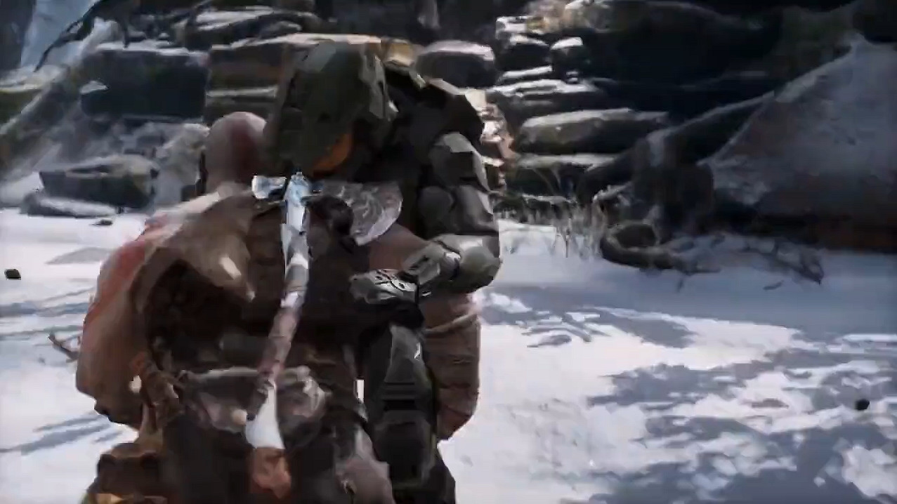 真“關公戰秦瓊”!《戰神4》士官長MOD展示公開 真“關公戰秦瓊”!《戰神4》士官長MOD展示公開