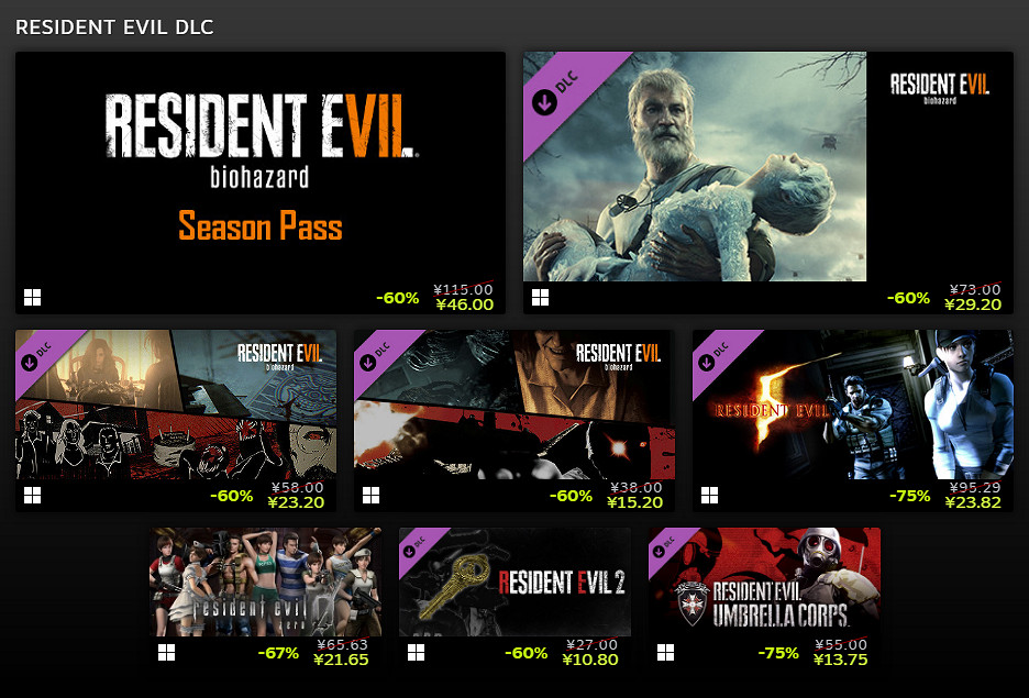 超多大作最低2折！《惡靈古堡》系列Steam特賣開啟！