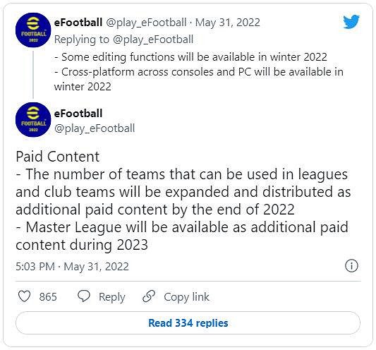 《實況2022》冬季支援跨平台遊戲 大師聯賽2023年推出