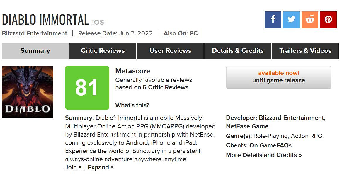 完美無缺 幾乎無敵!《暗黑破壞神:永生不朽》首批評分 完美無缺 幾乎無敵!《暗黑破壞神:永生不朽》首批評分