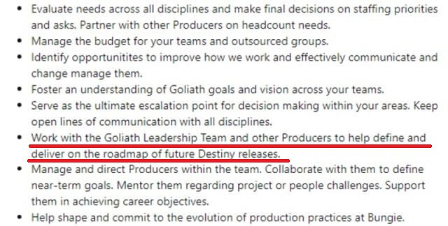 Bungie招聘訊息透露未官宣《命運》項目代號為Goliath Bungie招聘訊息透露未官宣《命運》項目代號為Goliath