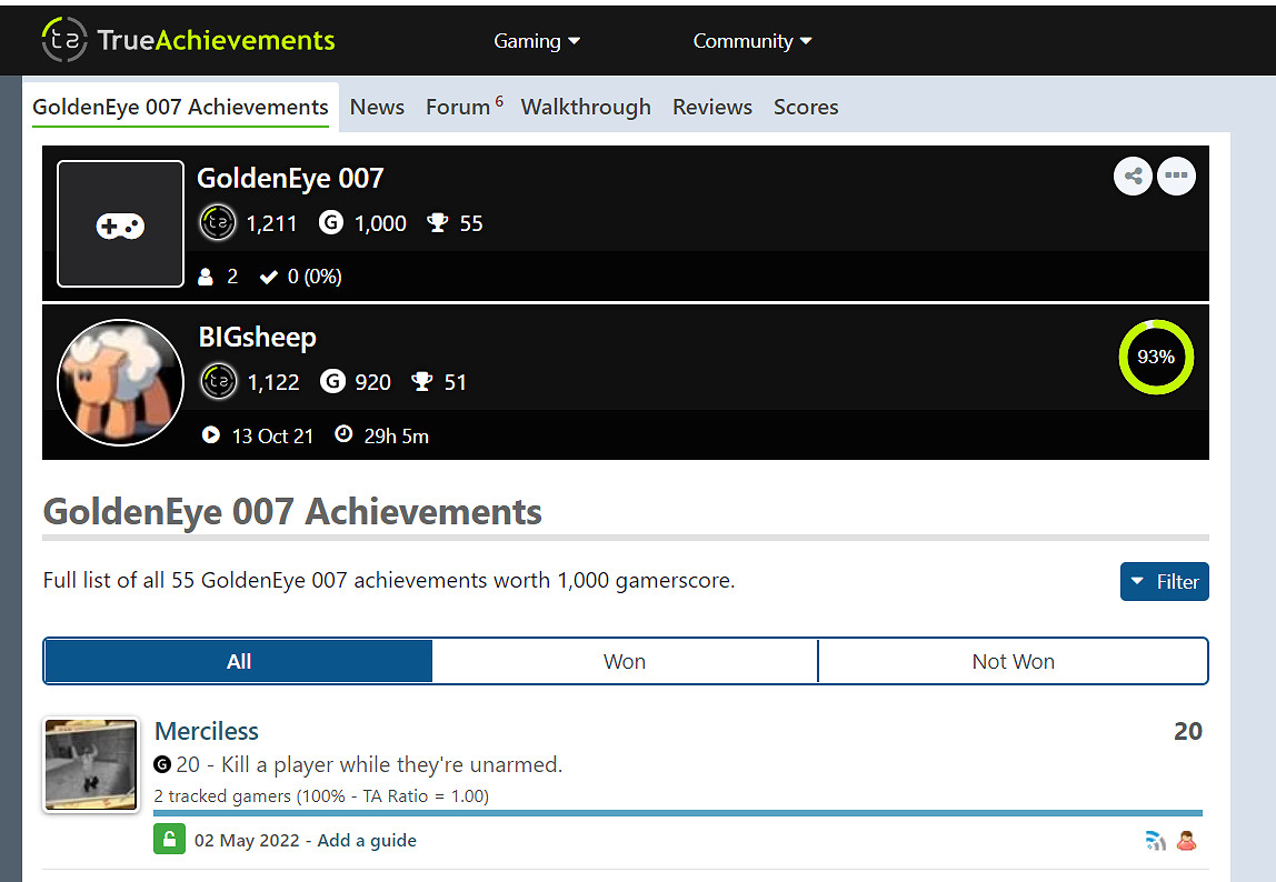 《007黃金眼》重製版被石錘!多人合作成就截圖泄露 《007黃金眼》重製版被石錘!多人合作成就截圖泄露