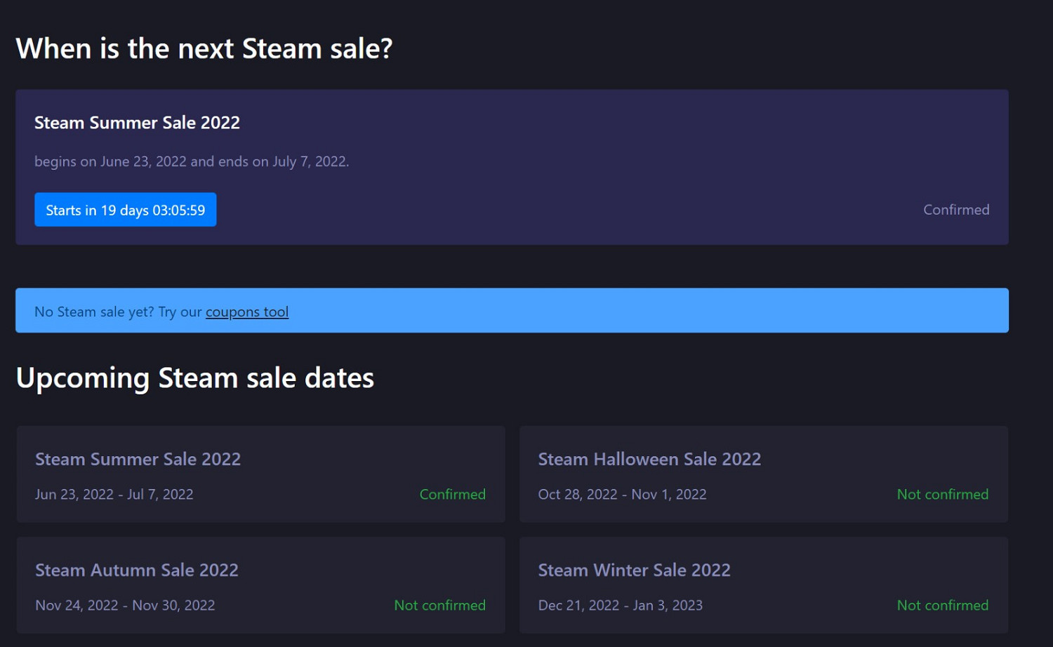 爆料:多個消息源曝光Steam夏季特賣具體時間! 爆料:多個消息源曝光Steam夏季特賣具體時間!