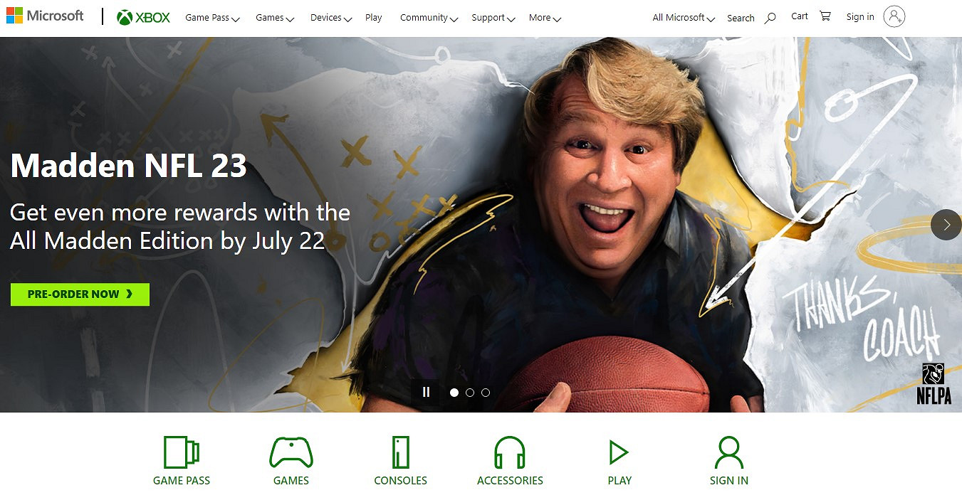 Xbox商店顯示《麥登橄欖球23》首發進 Xbox Game Pass (XGP) 但之後被刪除 Xbox商店顯示《麥登橄欖球23》首發進 Xbox Game Pass (XGP) 但之後被刪除