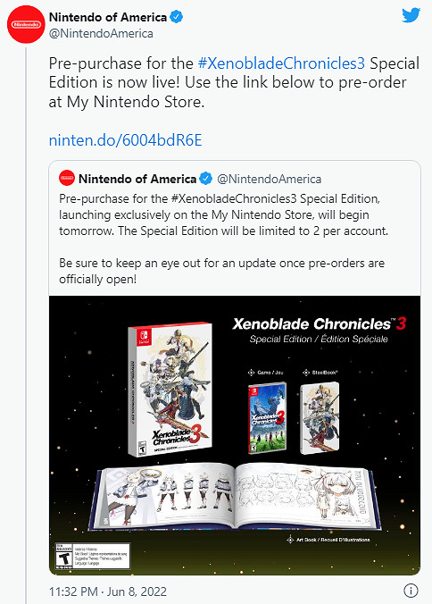 《異度之刃3》收藏版開啟預購後 任天堂商店被擠崩潰 《異度之刃3》收藏版開啟預購後 任天堂商店被擠崩潰