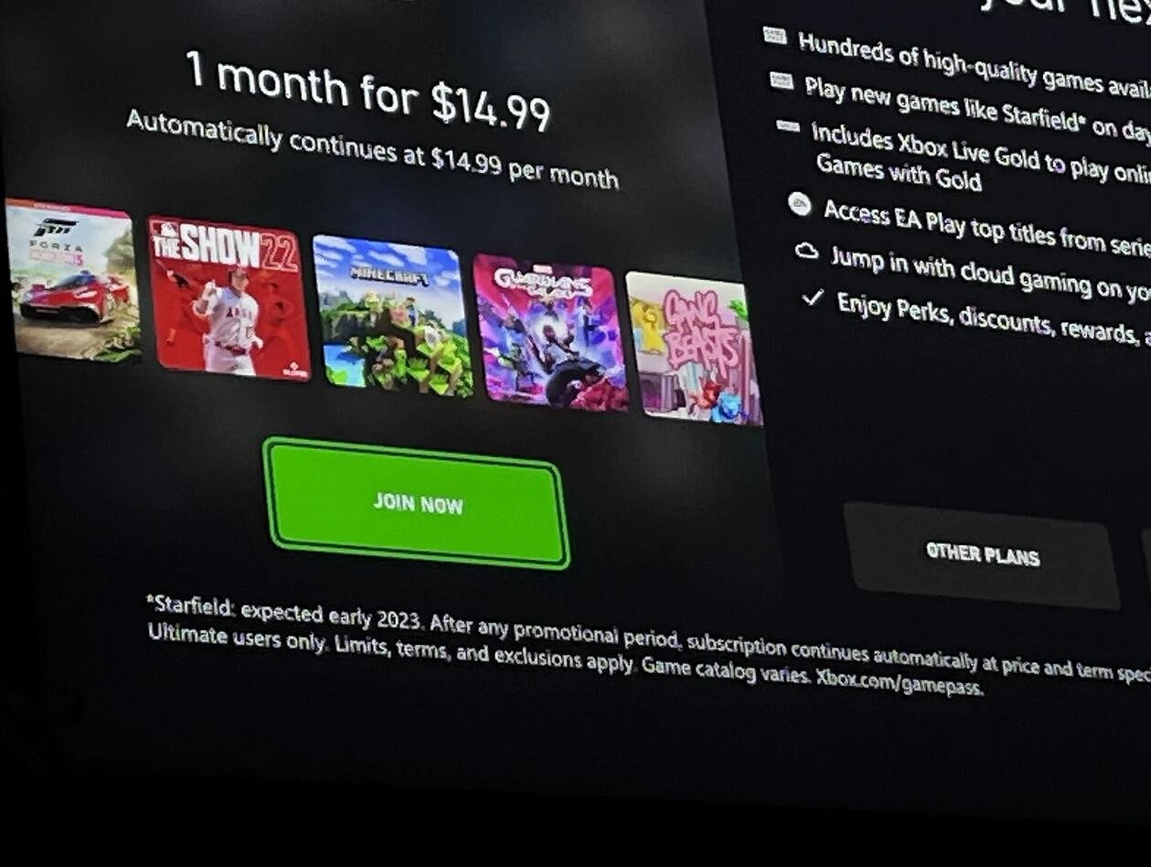  Xbox Game Pass (XGP) 註冊頁面泄露驚天秘密：《星空》明年年初就發售！