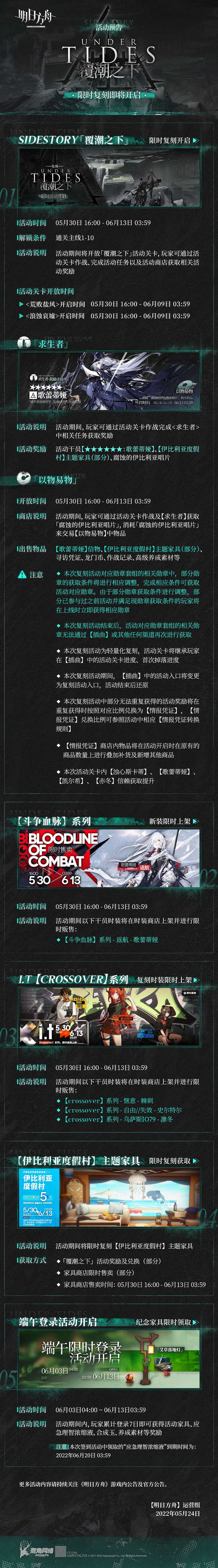 《明日方舟》覆潮之下復刻開啟 覆巢之下活動再臨