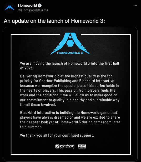 即時戰略大作《家園3》官宣跳票 將於23年上半年發售