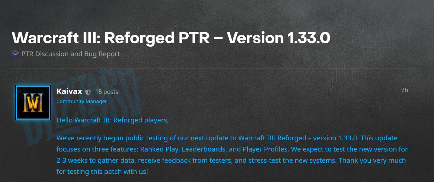 時隔近兩年 《魔獸爭霸3重製版》終於加入了天梯排位!