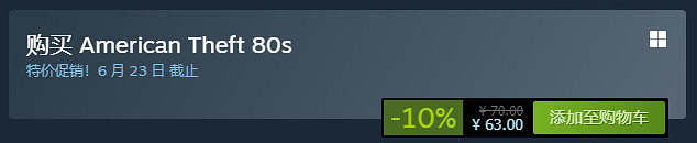 《80年代美國大盜》今天正式發售！Steam特別好評