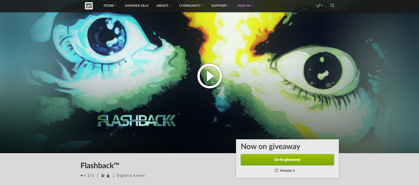 GOG平台喜加一！經典冒險遊戲《閃回》今天免費領