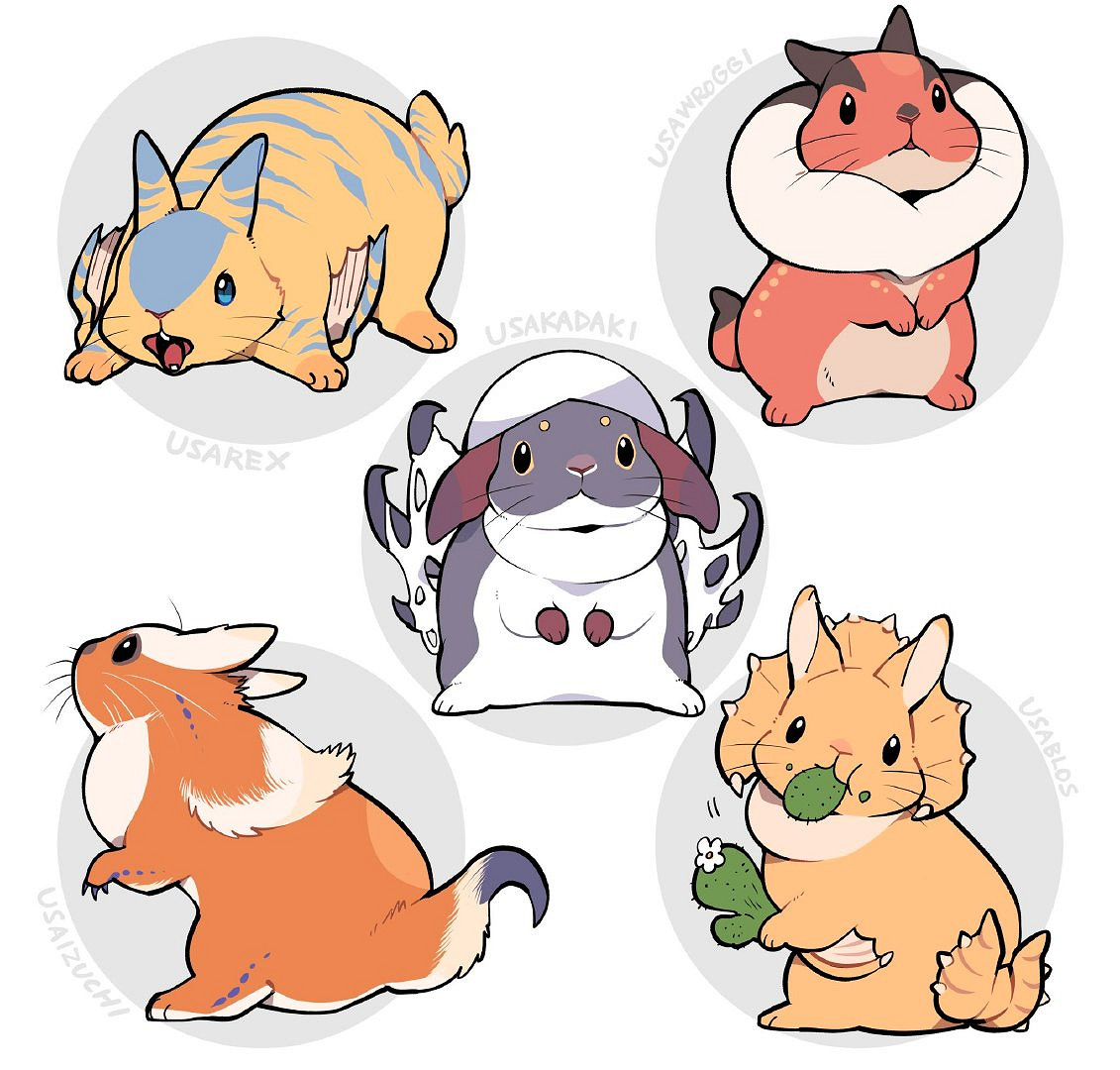 兔兔這麽可愛怎忍心狩獵？《魔物獵人》怪獸萌兔化