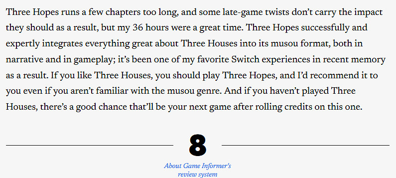 《風花雪月無雙》媒體評分解禁 M站均分80 IGN8分