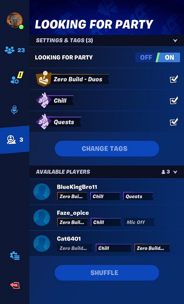 《堡壘之夜》推出個人資料社交標籤 方便尋找隊友! 《堡壘之夜》推出個人資料社交標籤 方便尋找隊友!