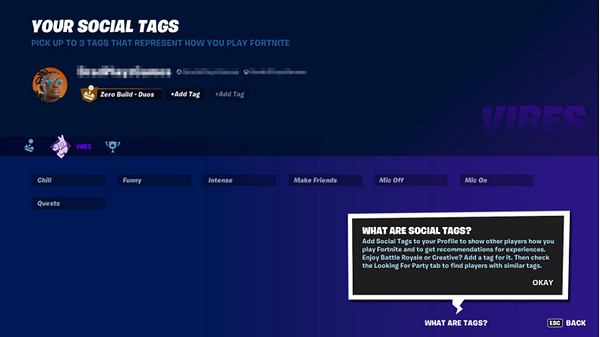 《堡壘之夜》推出個人資料社交標籤 方便尋找隊友! 《堡壘之夜》推出個人資料社交標籤 方便尋找隊友!